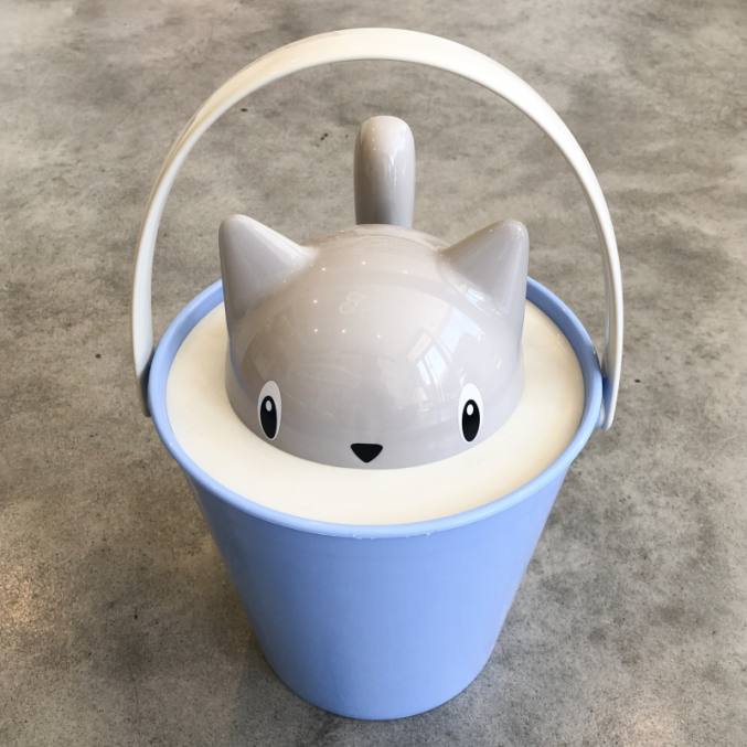 Recipiente para alimentação gato - Crick Azul e Cinza